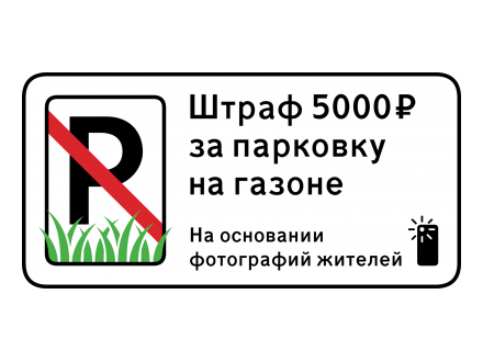 Знак о парковке на газонах